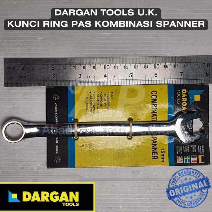 KUNCI RING PAS 15 mm Kunci Kombinasi CR-V DARGAN TOOLS U.K.