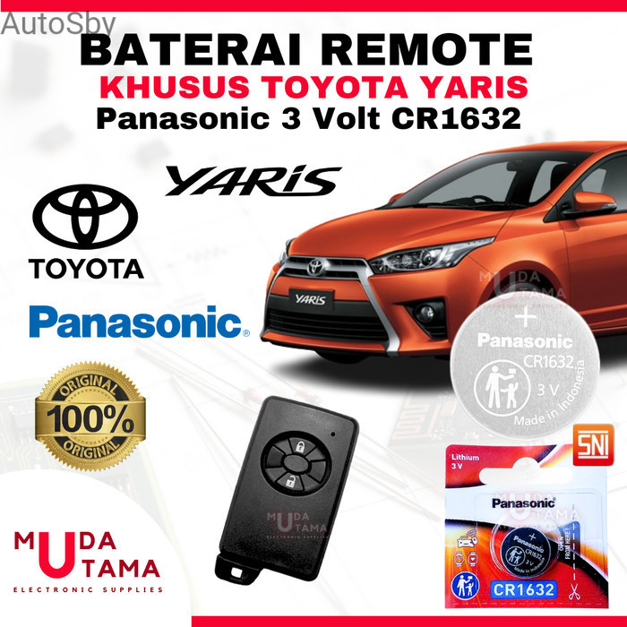 Autosby Baterai Remote YARIS - ORIGINAL PANASONIC CR1632 | Battery Remote TOYOTA YARIS | Baterai Kun
