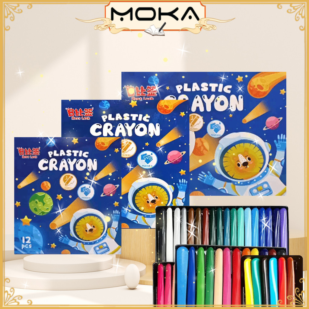 

MOKA CRAYON SET 12 / 24 / 36 PCS / CRAYON PLASTIK BERBENTUK SEGITIGA MKP06