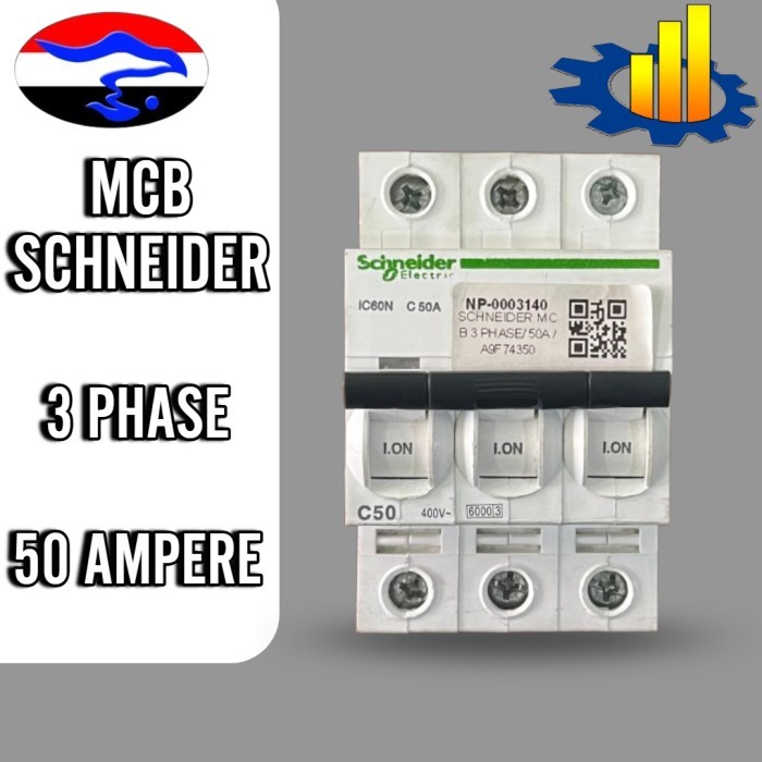 SCHNEIDER MCB 3 PHASE/ 50 AMPERE A9F74350