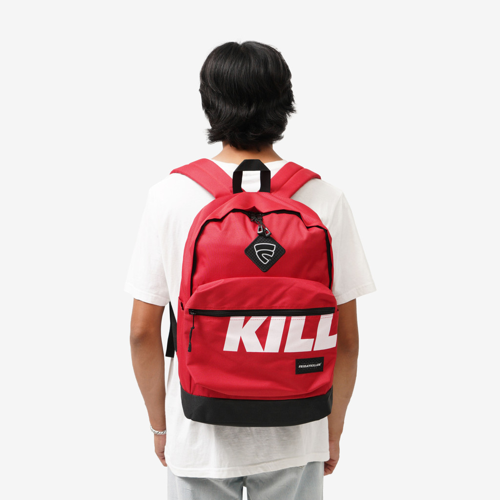 TAS PUNGGUNG RANSEL BACKPACK CASUAL SIMPLE PRIA WANITA MERAH FRIDAY KILLER | ONADO BP RED