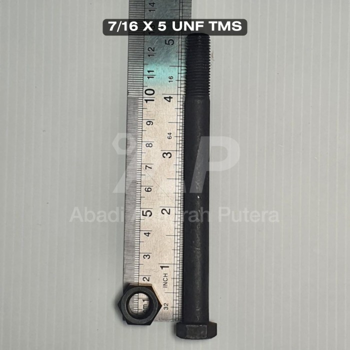 Baut Mur Baja Grade 8.8 UNF 7/16 x 5 drat halus