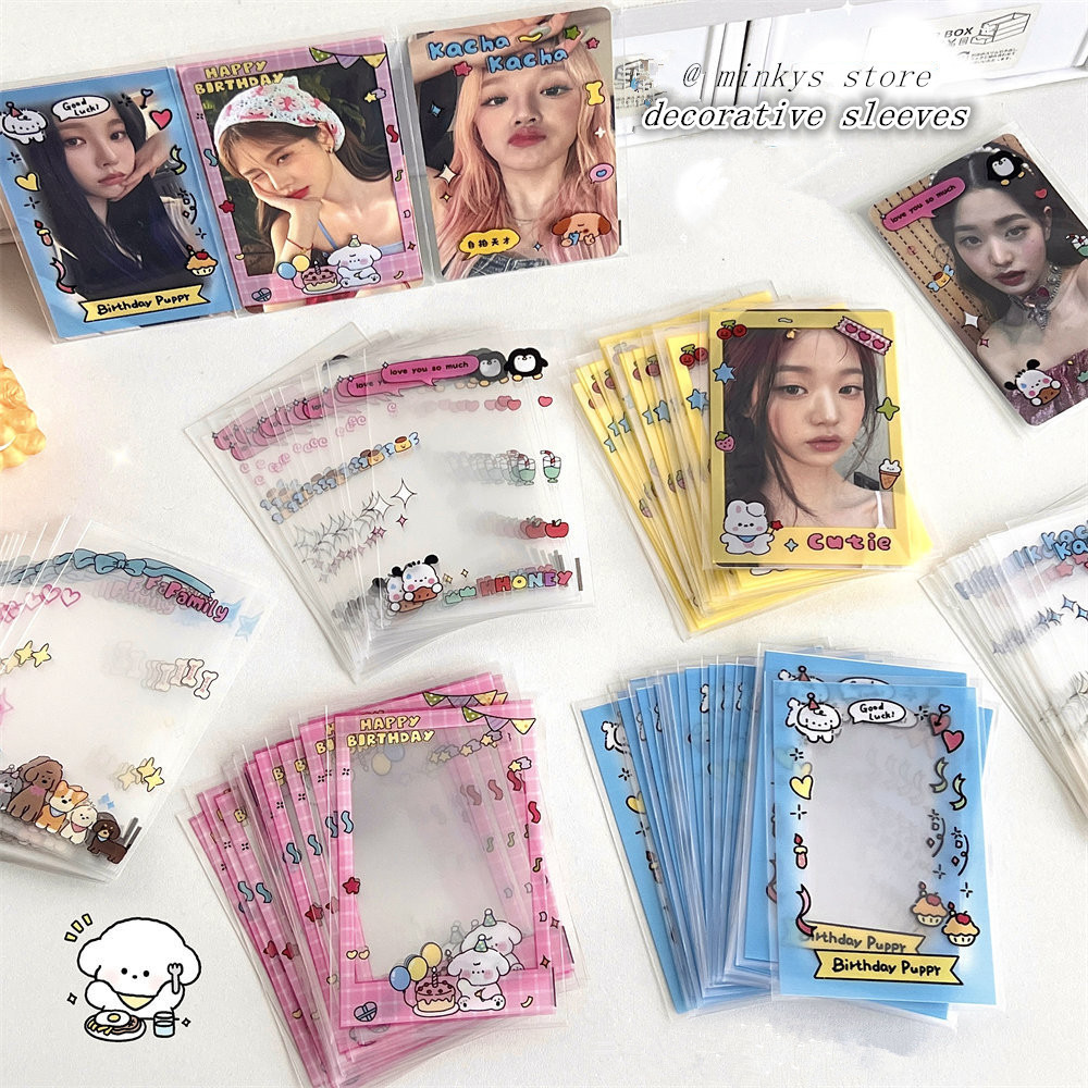 

MINKYS Kawaii 20pcs/50pcs Kpop Sleeves 3 inch Toploader Card Bag Photocard Sleeves Idol Photo Cards Protective Storage Bag