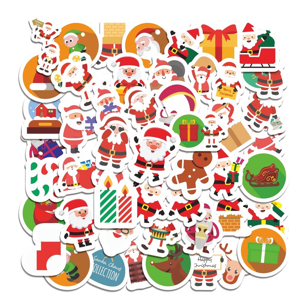 

COD 50 Pcs Stiker Natal V2 Lucu Anti Air Untuk Dekorasi Notebook Sepeda Skateboard Handphone
