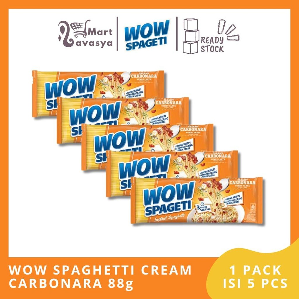 

WOW SPAGETI INSTANT SPAGHETTI CREAM CARBONARA PCK 88g - 1 PACK ISI 5 PCS - KOTA BANDUNG - LAVASYA MART