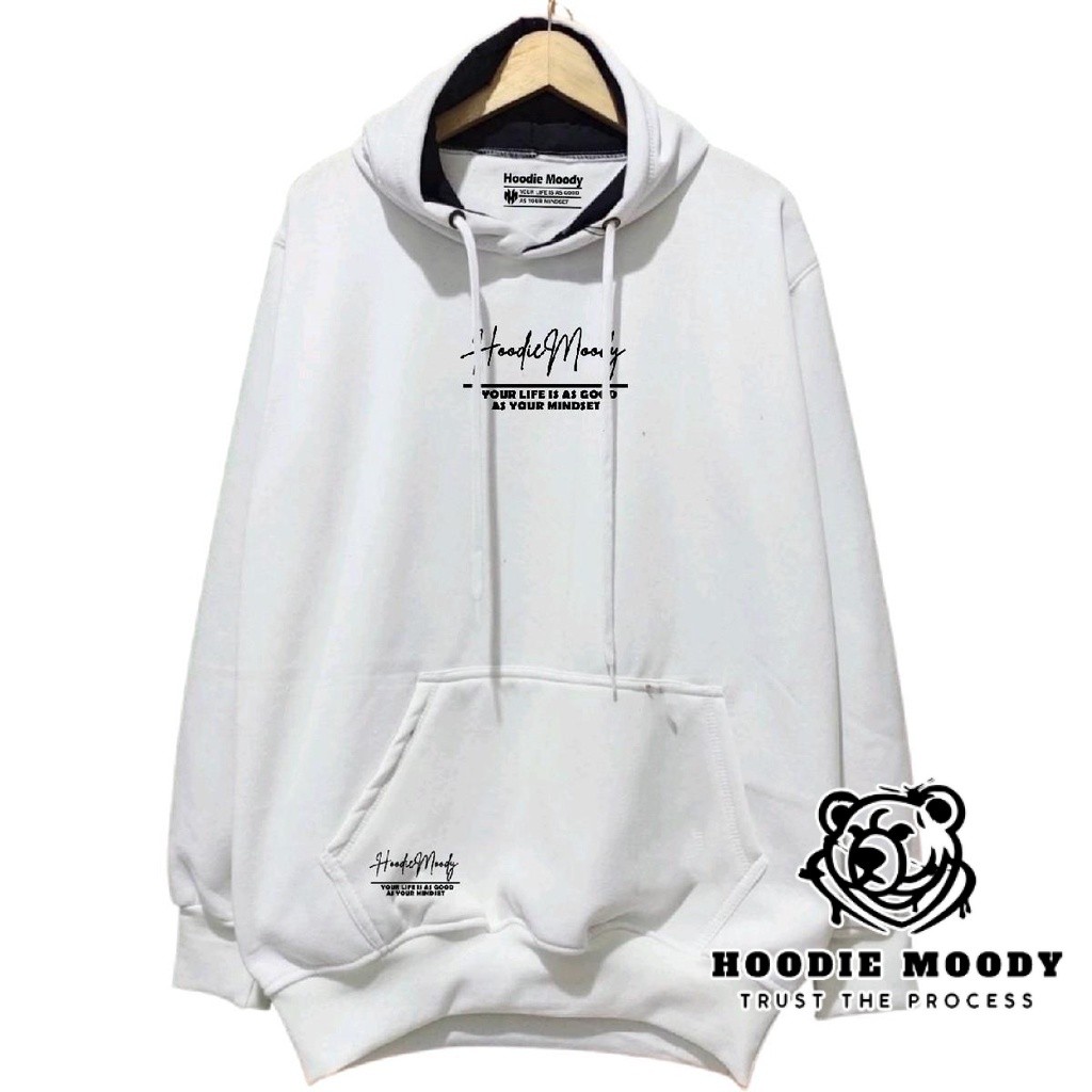 hoodie moody sweater hoodie pria distro hoodie moody warna hitam putih ukuran m l xl xxl  sweater ho