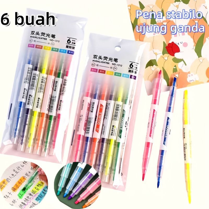 

Stabilo Pastel 1 Set Highlighter 2 Sisi 6 PCS