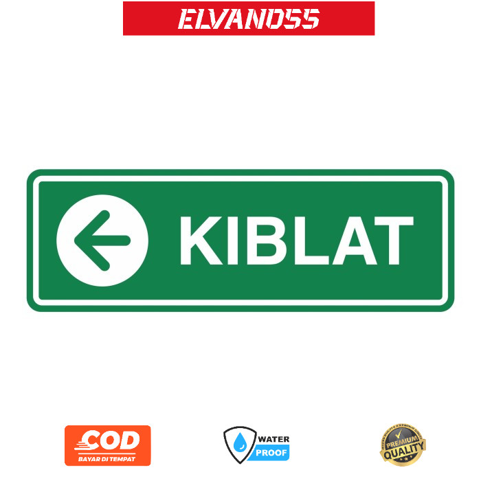 

STIKER RAMBU PLANG ARAH KIBLAT 30CM X 10CM FREE CUSTOM DESAIN STICKER