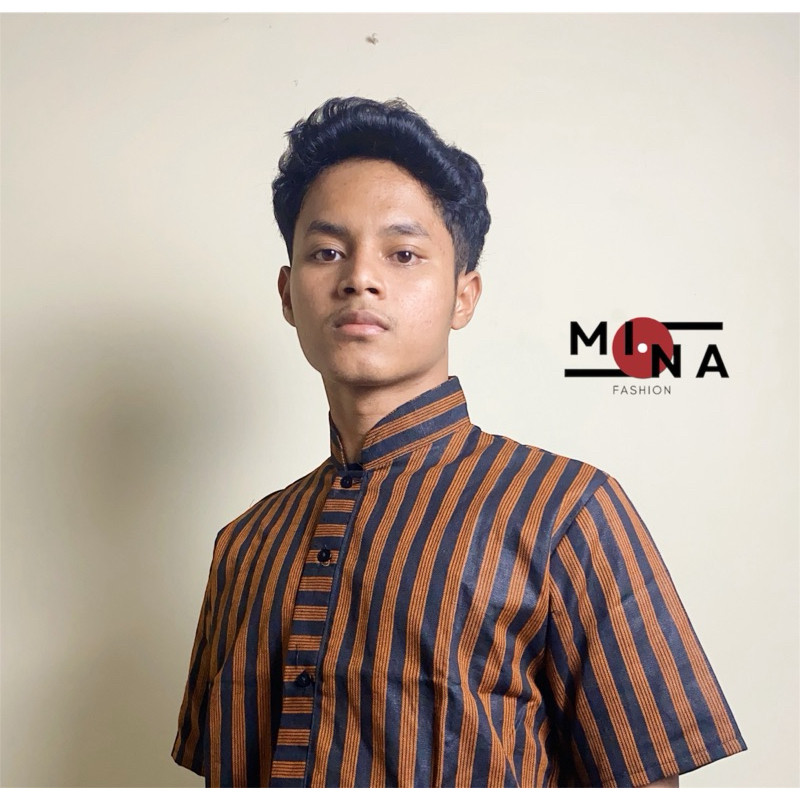 LURIK Kemeja Koko Lurik Pria Lengan Pendek (Exclusive Product)