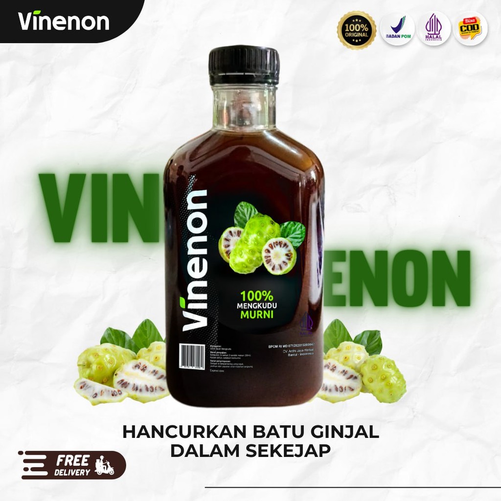 

VINENON Cuka Mengkudu 100% Asli - Hancurkan Batu Ginjal Alamai - Normalkan Asam Urat - HALAL - BPOM