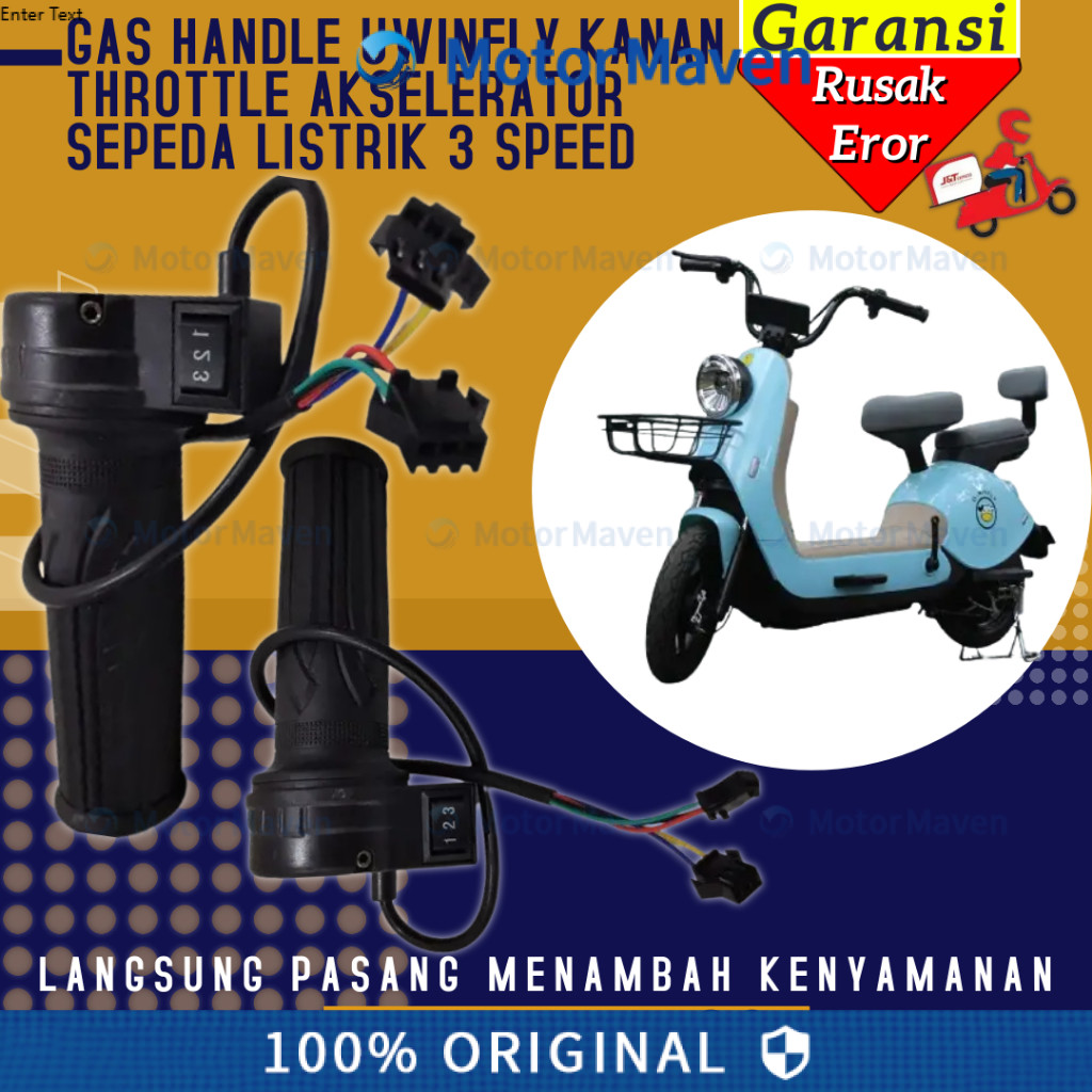 Gas Sepeda Listrik 3 Speed Universal / Handle Grip Gas Sepeda Listrik Konversi Sepeda Elektronik
