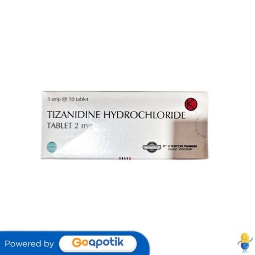 Tizanidine Hydrochloride Etercon 2 Mg Box 30 Tablet