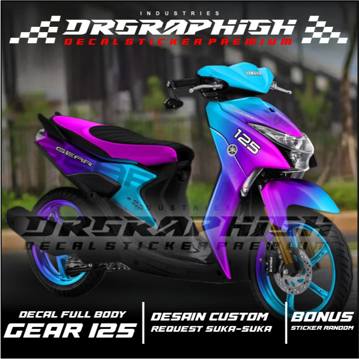 Decal Mio Gear 125 Full Body - Stiker Motor Gear 125 Full Body - Dekal Hologram Mio Gear - Striping 