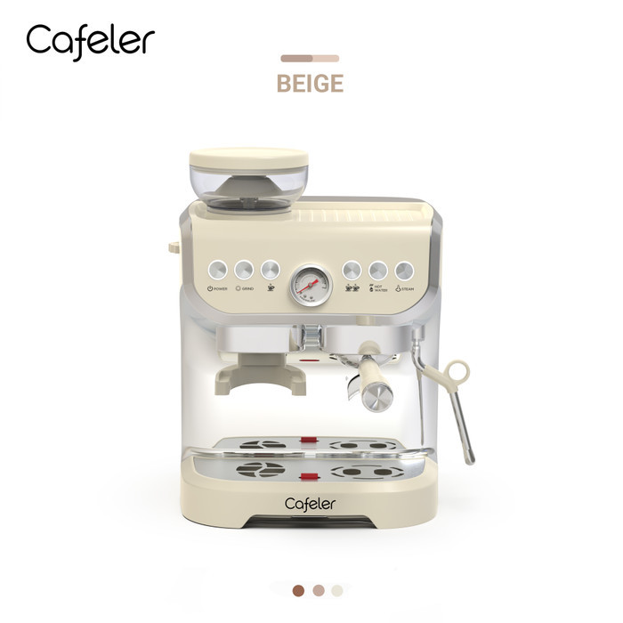 Cafeler Coffee Maker 2 Boiler Sistem Mesin Kopi Espresso Grinder 58MM - Beige