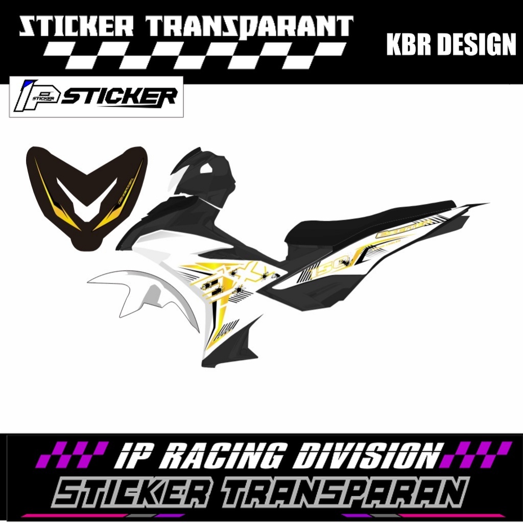 STICKER STRIPING TRANSPARANJUPITER MX KING LINE GOLD STRIPING TRANPARANT
