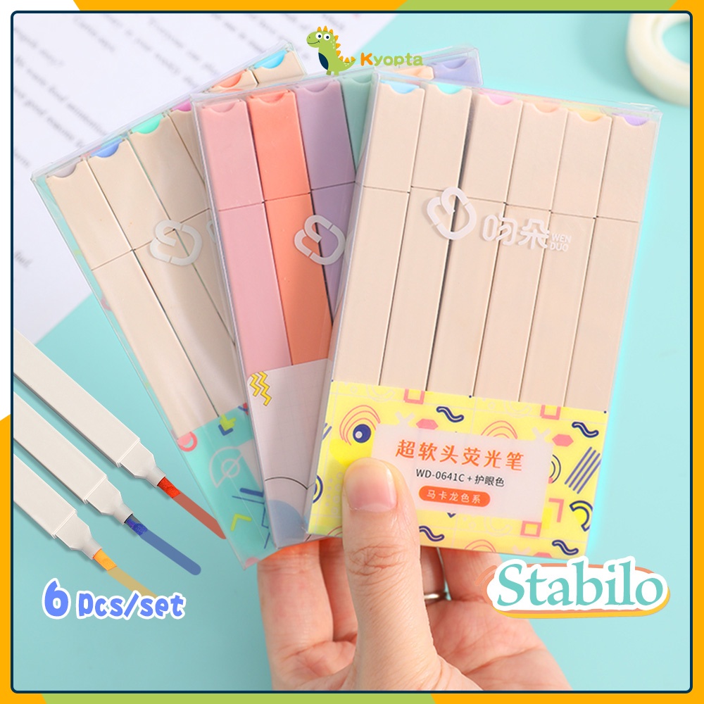 

Kyopta Stabillo warna Highlighter multicolor Highlighter pastel pen Alat tulis stabilo