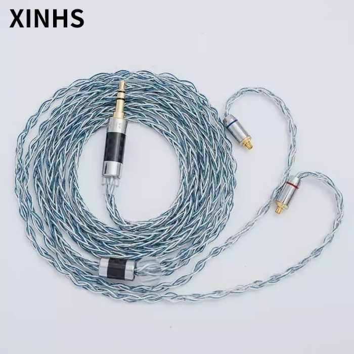 Terlaris ✨-XINHS Rainbow Blue 8 Core SPC 2Pin/QDC/MMCX/TFZ Upgrade Cable - MMCX - Blue