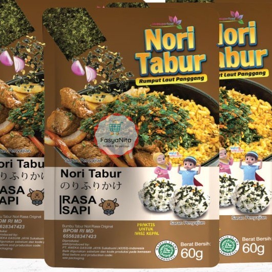 

Nori Tabur Rumput Laut Kering Panggang JSF (Pouch 60gr) - Original - Sapi - FasyAnita Mart Denpasar