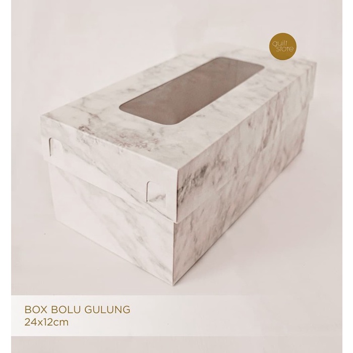 

FBX_IV2512 Marble 25x12cm Box/Kotak Kue / Bolu Gulung
