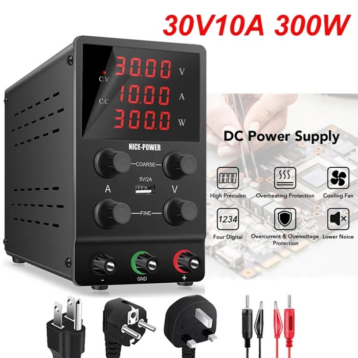 DC Power Suplay Supply Adjustable 30V 10A KUAIQU - Nice Power