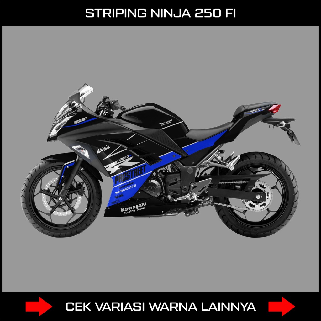 Decal Kawasaki Ninja 250 Fi Lama Motif Prostreet / Decal Motor Ninja fi 250 Lama / Stiker Ninja 250 