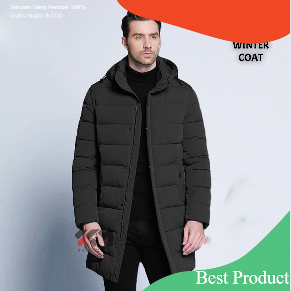 Jaket winter pria / jaket musim dingin panjang / mantel bulu tebal / long coat pria/Sweet