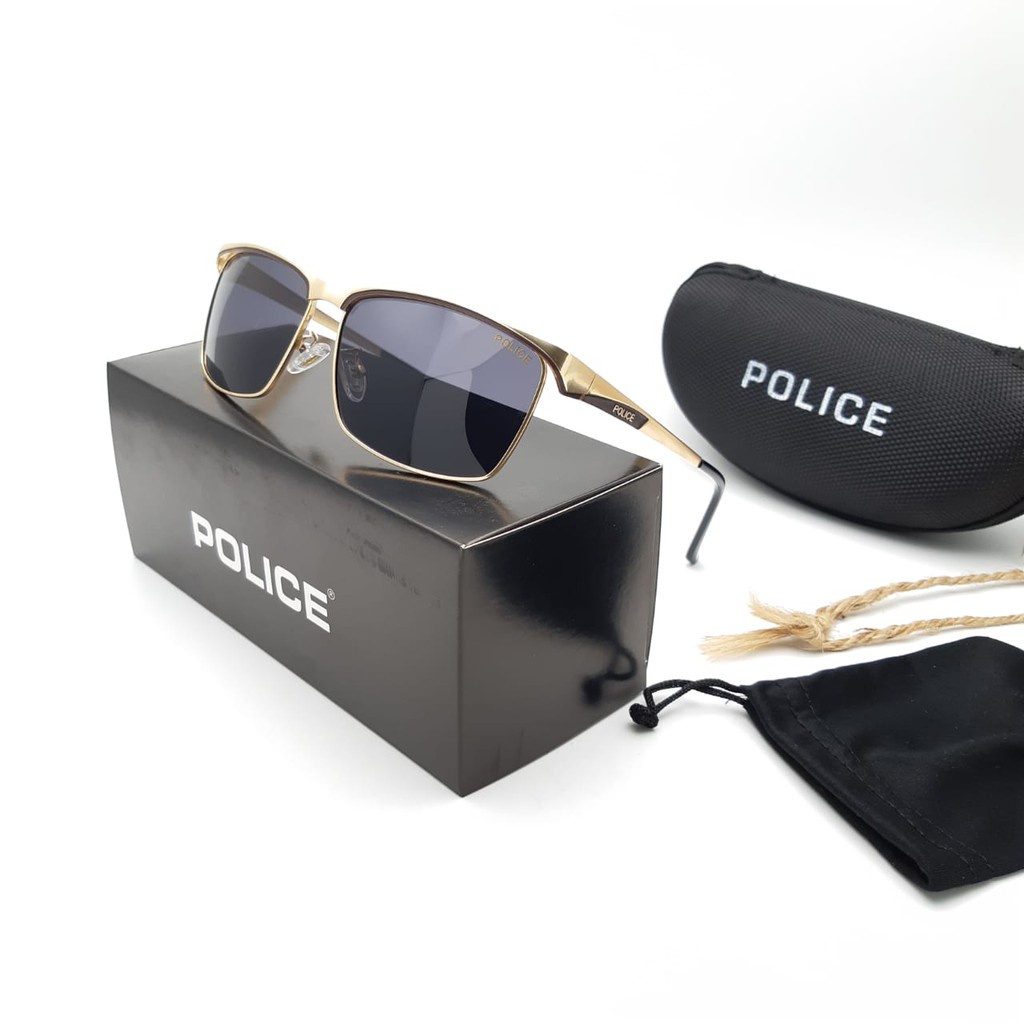 KACAMATA POLICE 7868 ORIGINAL FULLSET FRAME TITANIUM LENSA ASLI KACA POLARIZED ANTI SILAU GAYA ELEGA