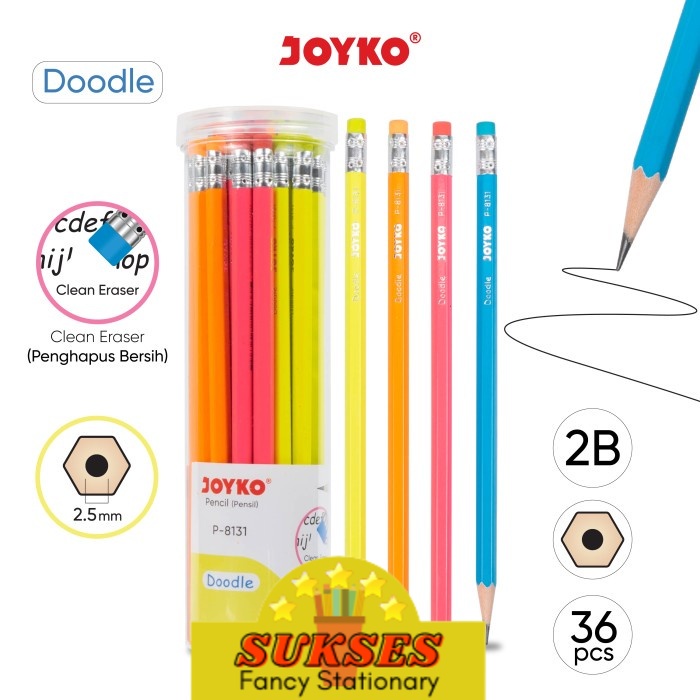 

Pencil Pensil Joyko P-8131 2B 1 Drum 36 Pcs Doodle