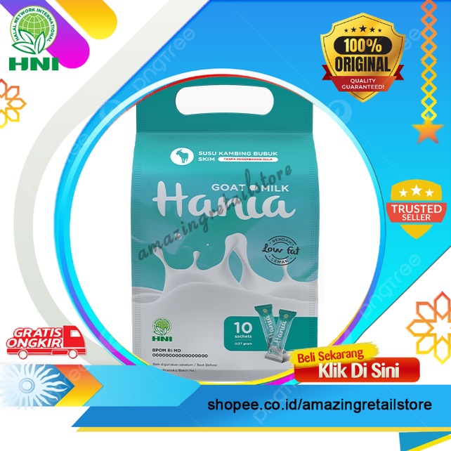 

Hania Susu Kambing SKIM Bubuk Renda Lemak Murni Tanpa Gula obat Asma Liver Susu Balita Lansia Susu Olahan Tinggi Protein Kalsium Minuman Diet Asam Amino - HNI HPAI ARSSRaaa
