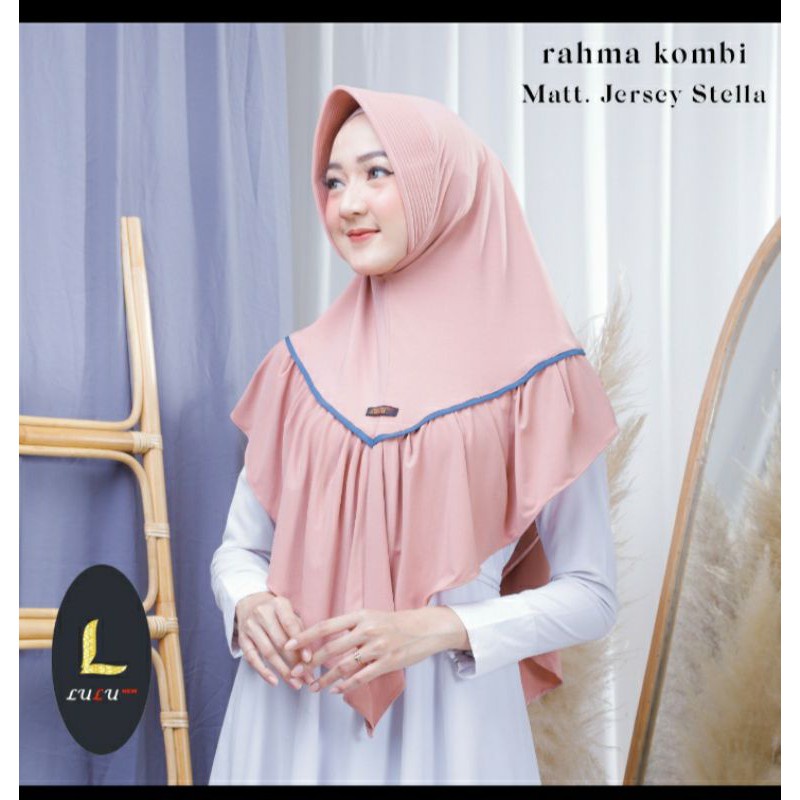JILBAB KHIMAR REMPEL LIST JERSEY - JILBAB INSTAN REMPEL LIST RUMBAI JERSEY