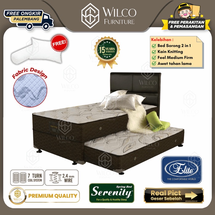 Bed Sorong 2 in 1 Serenity Super Star / Matras Kasur Sorong Springbed - Sorong Atas 90
