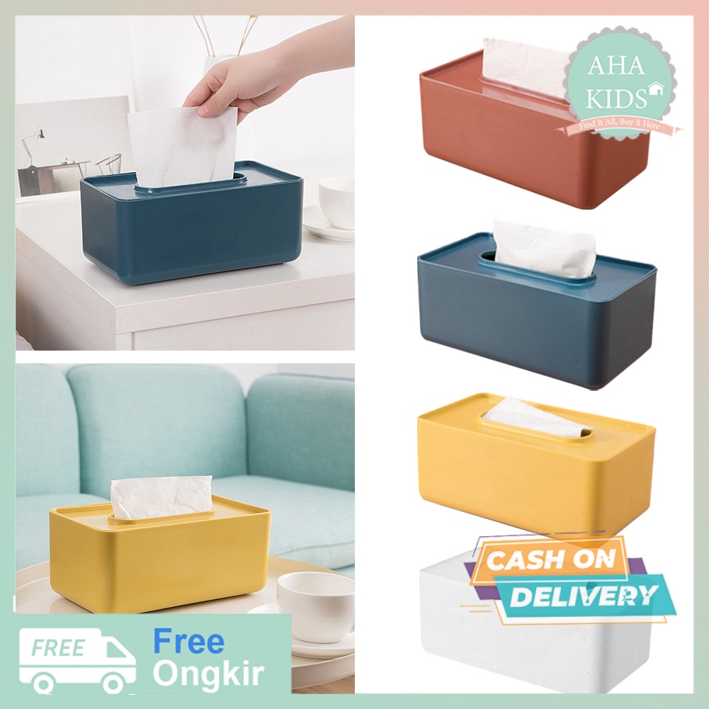 AHA Kotak Tisu Plastik Tempat Tisu Basah Kotak Penyimpanan Kertas Tisu Bayi Dispenser Handuk Kertas 