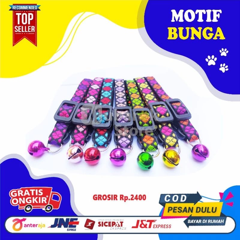 GROSIR KALUNG KUCING 600 POLOS LONCENG BESAR( LONCENG 14mm )