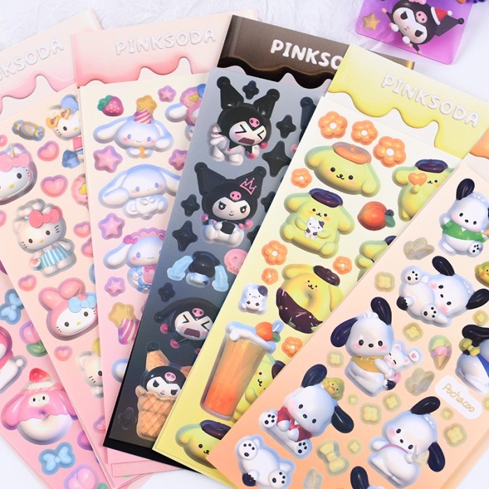 

Sticker Hologram Kuromi Cinamoroll Stiker Anak Lucu Murah Effect 3D