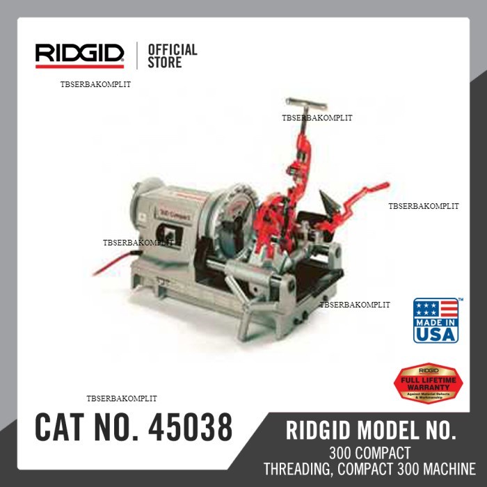 

RIDGID Pipe Threading Machine-300C 0.5-2-BSPTFE-45038