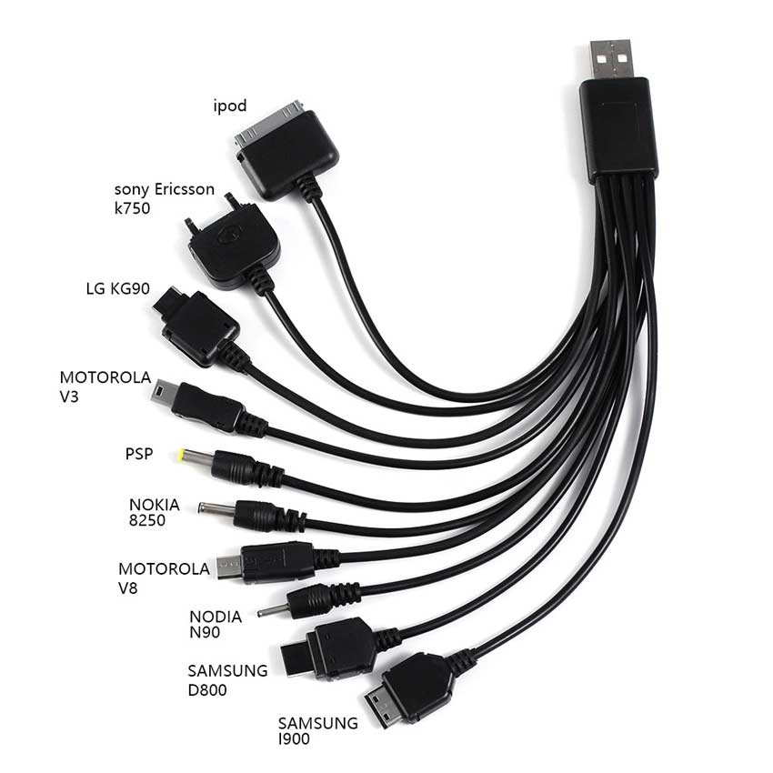 CUCI GUDANG 10 IN 1 KABEL DATA CUMI USB / KABEL CHARGER CUMI MULTIFUNGSI USB 10IN1 1METER