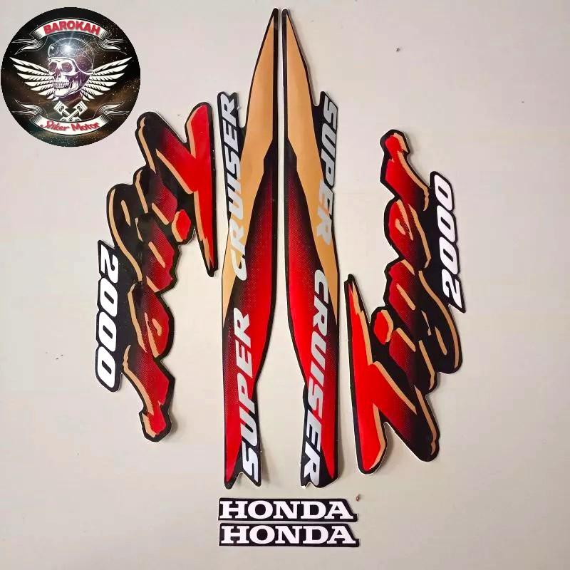 AJS AJS Striping Stiker  List motor honda tiger 2000  hitam gold    Stiker Bisa Cod Full Body Set