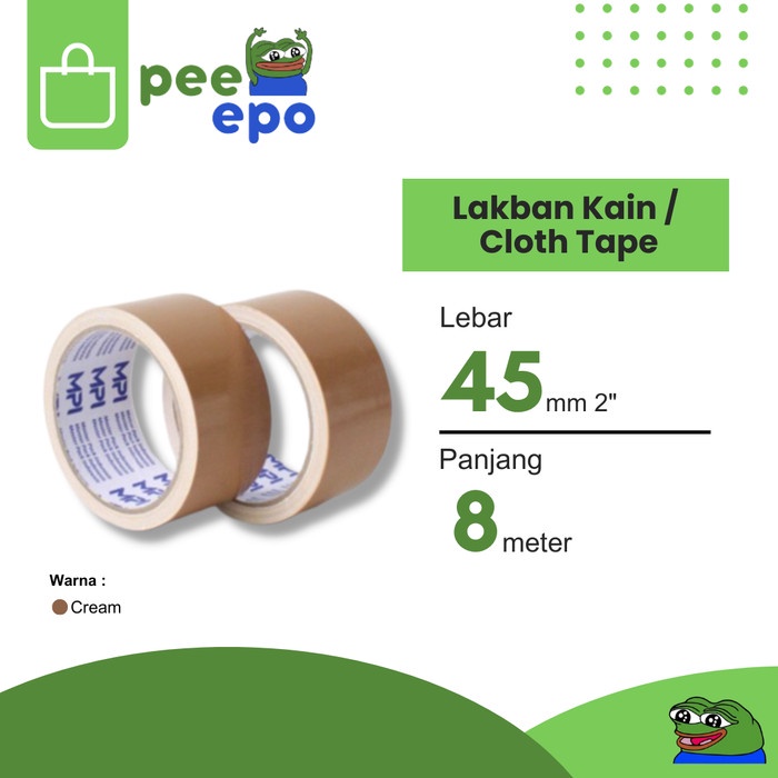 

Lakban Kain / Cloth Tape 45 mm x 8 Meter 2 Inch Merk MPI - Cream