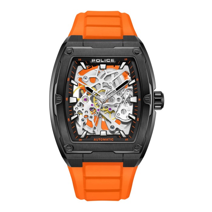 Original 100% Jam Tangan Pria Automatic Police Skeletor PEWJR0005901 Garansi Resmi 2 Tahun