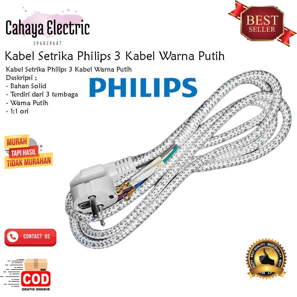 Kabel Setrika Philips 3 Kabel Ori 3 Kabel Cahaya Electric