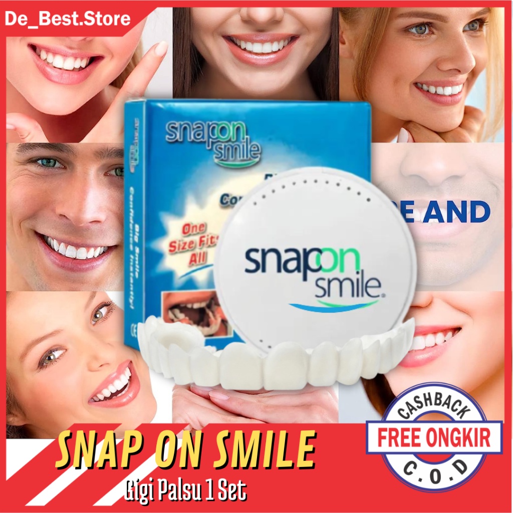 Cod kuy Snap On Smile Gigi Palsu 1 Set Atas Bawah - Gigi Palsu Silikon