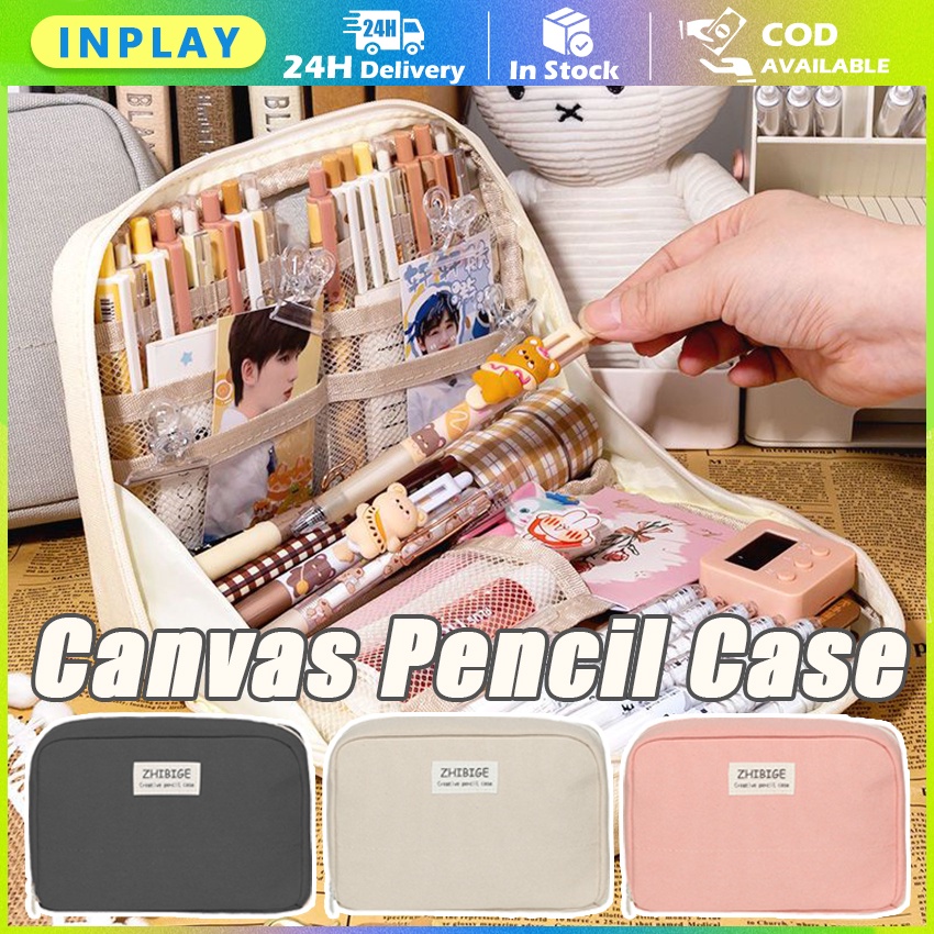 

Kotak pensil Kapasitas Besar versi Korea / Tempat Pensil Kanvas Berlapis Kapasitas Besar / Multi Layer Pencil Case Big Capacity