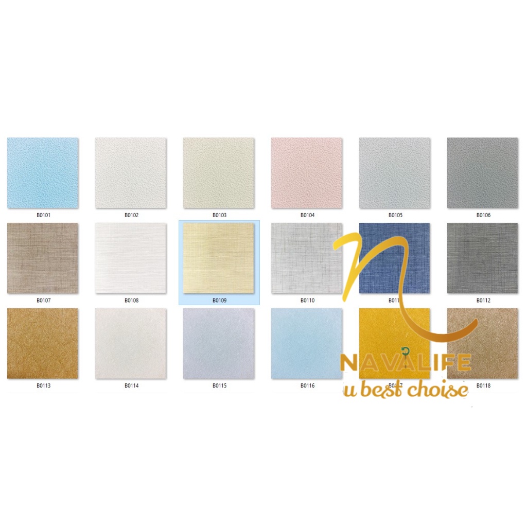 Wallpaper Dinding Rona B Polos kode B0101 -B0153  motif polos elegant timbul bertekstur per roll