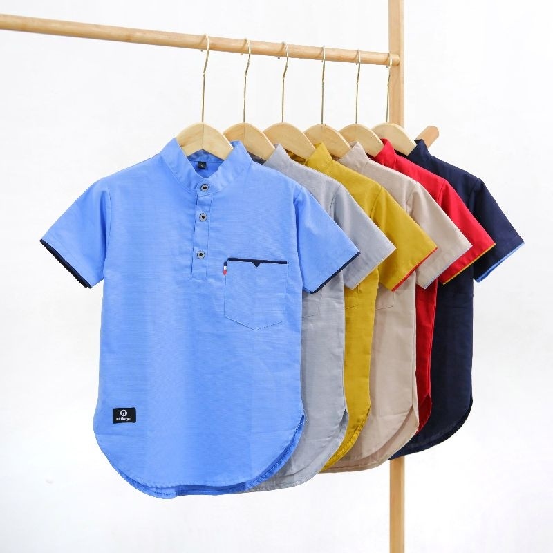 Pakaian Baju Muslim Atasan Kemeja Koko Kurta Anak Laki Cowok 11 12 13 14 15 Tahun Katun Sigaret