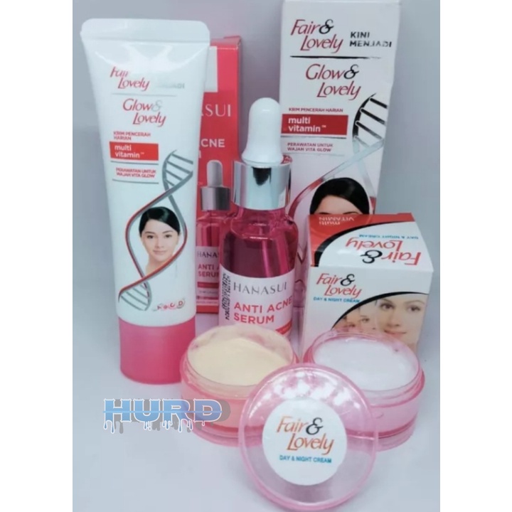HM Promo Termurah Paket 3IN1 Fair & Lovely - Glow & Lovely Cream Siang Dan Malam & Pelembab Fair & L