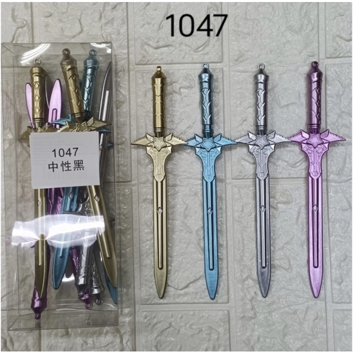 

pen gel bentuk sword isi 12