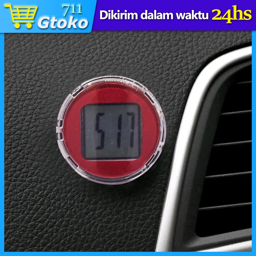 Jam Digital Tempel Mobil Dashboard Motor Sepeda Time Watch Anti Air Aksesoris Dekorasi