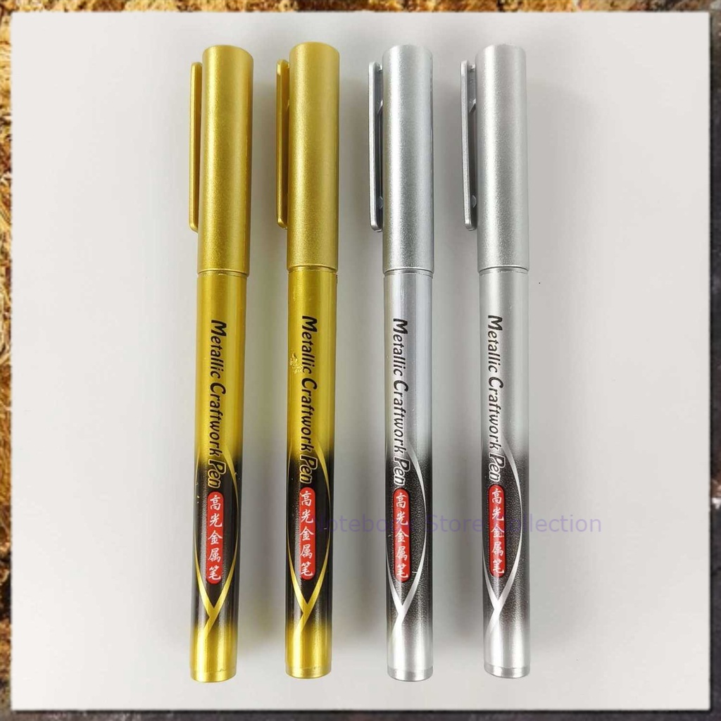 

Notebook Store Collection Spidol Permanen Marker Metallic Chrome Gold Silver 1.5mm 4 PCS