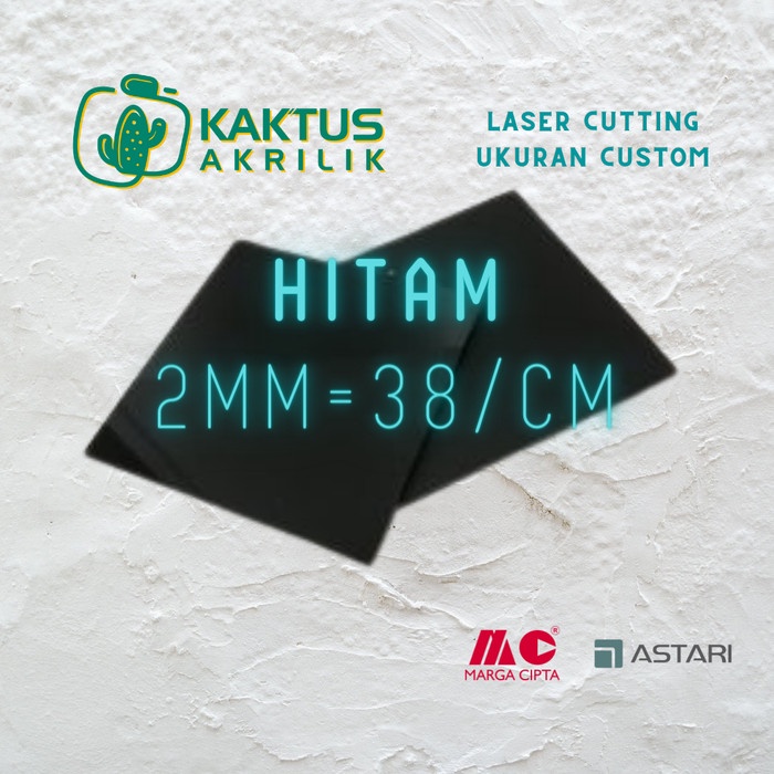 AKRILIK LEMBARAN CUSTOM | Akrilik Hitam Marga cipta / Astari