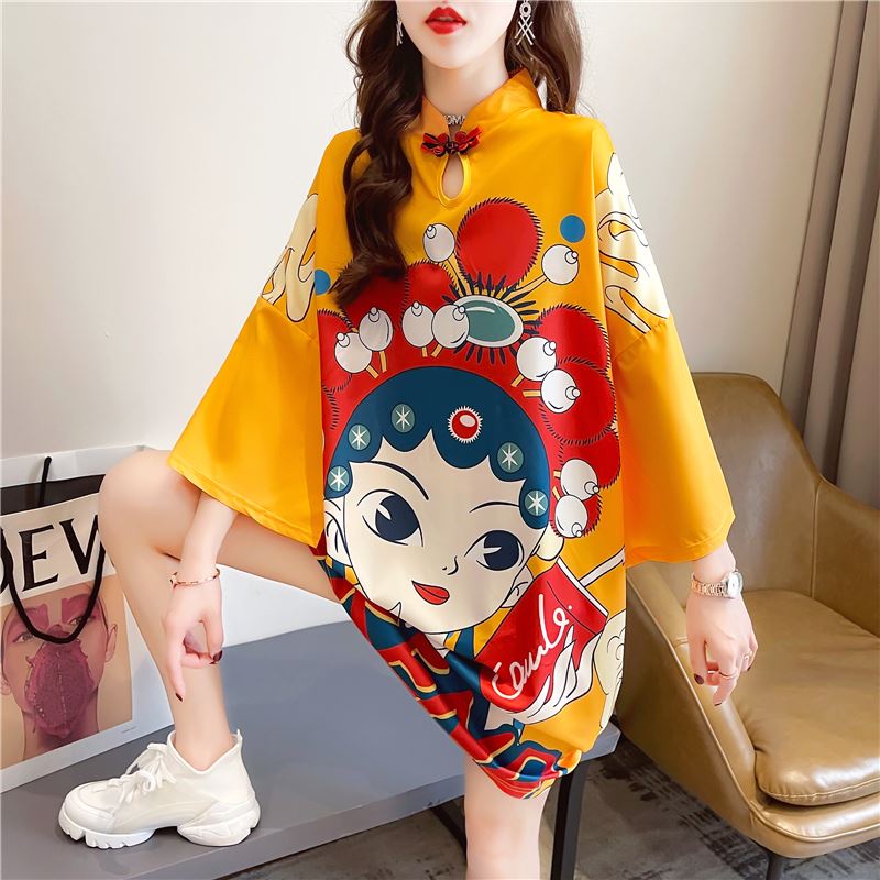 Women's loose fitting Korean version new improved cheongsam dress